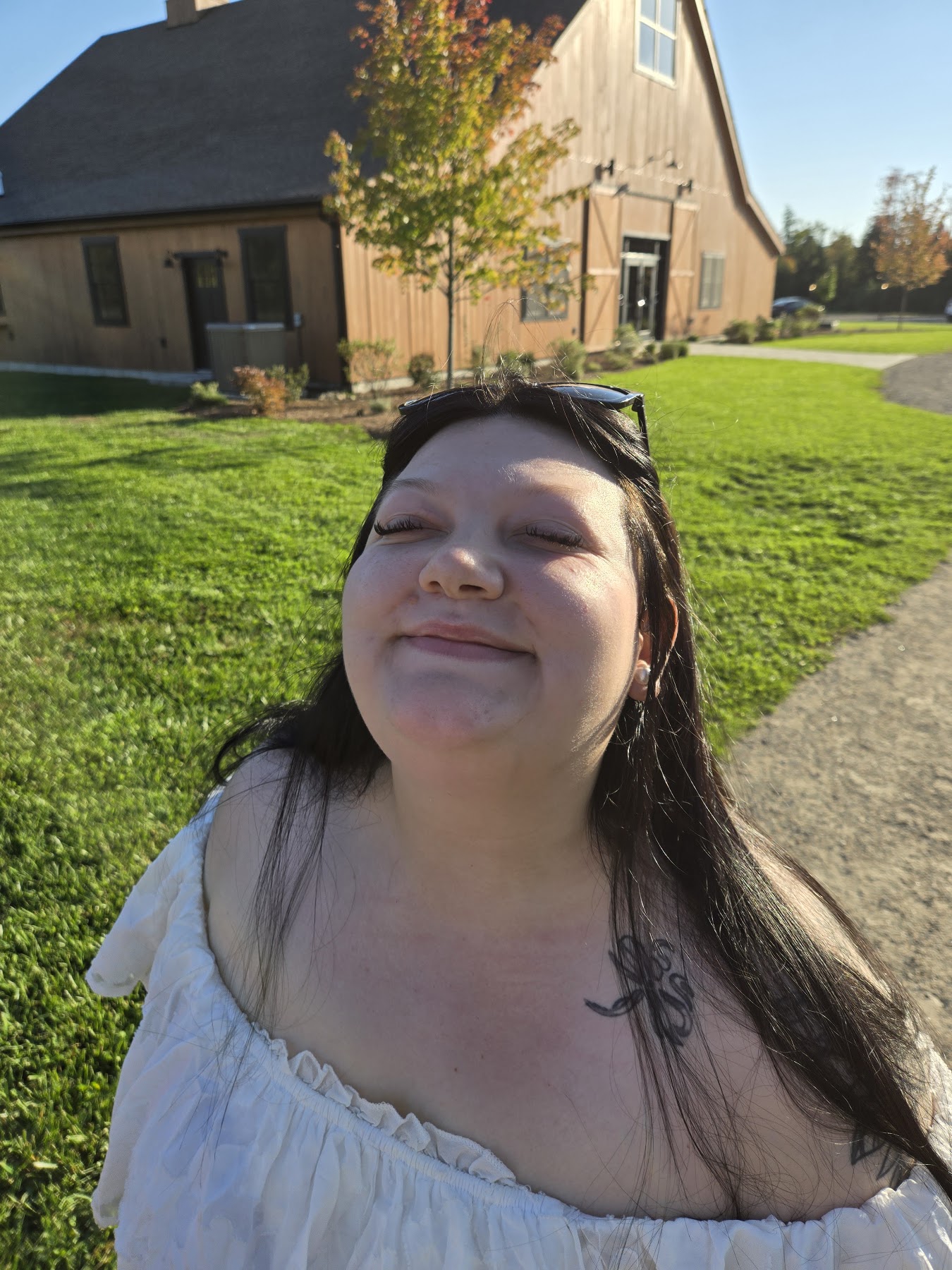 Destiny in a white dress on a wedding day